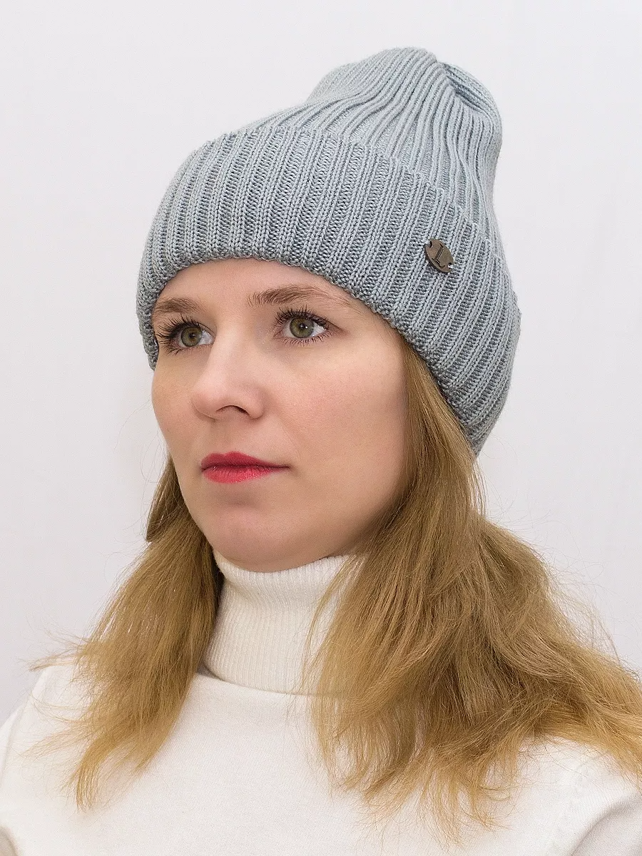 Шапка зимняя женская Эдисон (Цвет светло-серый), размер 54-58, шерсть 50%