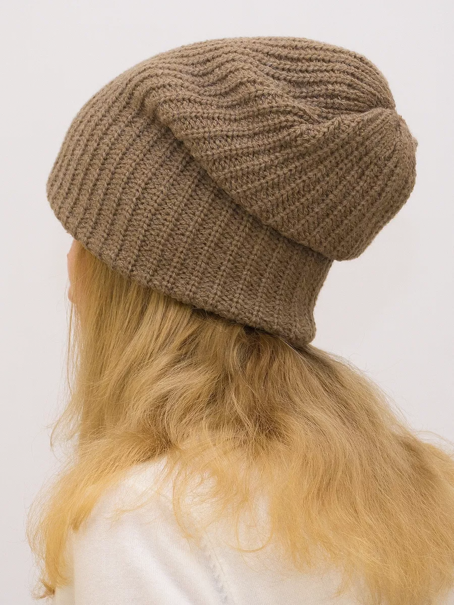 Шапка зимняя женская Ирина (Цвет ореховый), размер 56-58, шерсть 30%