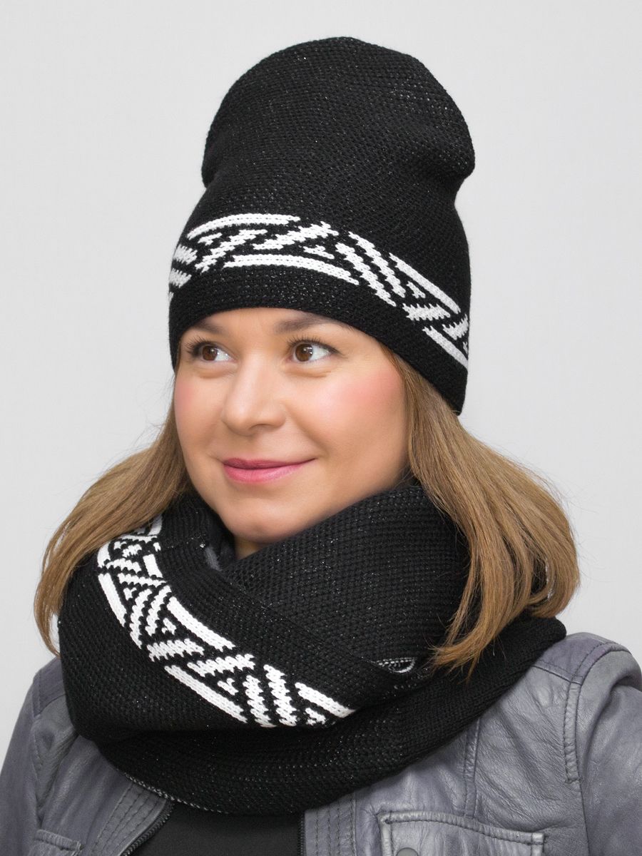 Снуд воротник женский Венера (Цвет черный), Один размер