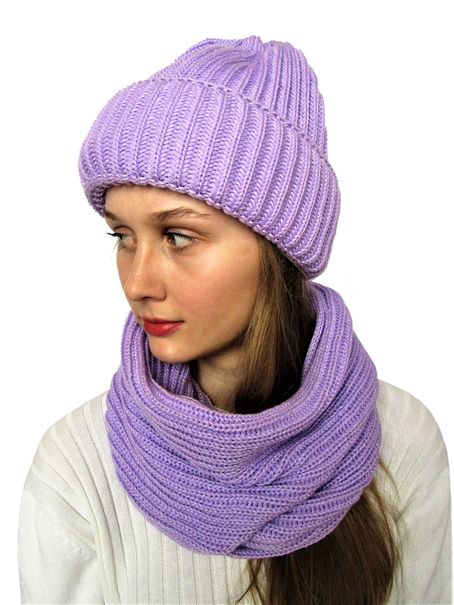Снуд восьмерка женский Гелла (Цвет сиреневый), Один размер