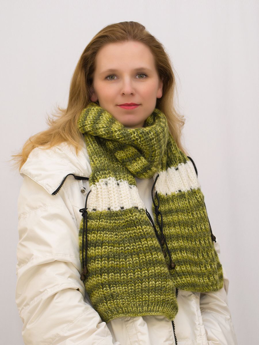 Шарф женский Милиса (Цвет зеленый), Один размер, шерсть 50%