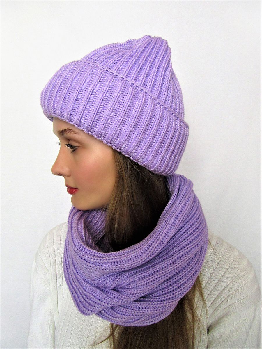 Снуд восьмерка женский Гелла (Цвет сиреневый), Один размер