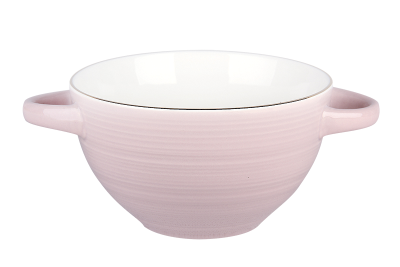 Бульонница с ручками 500мл Стайл голд/розовый