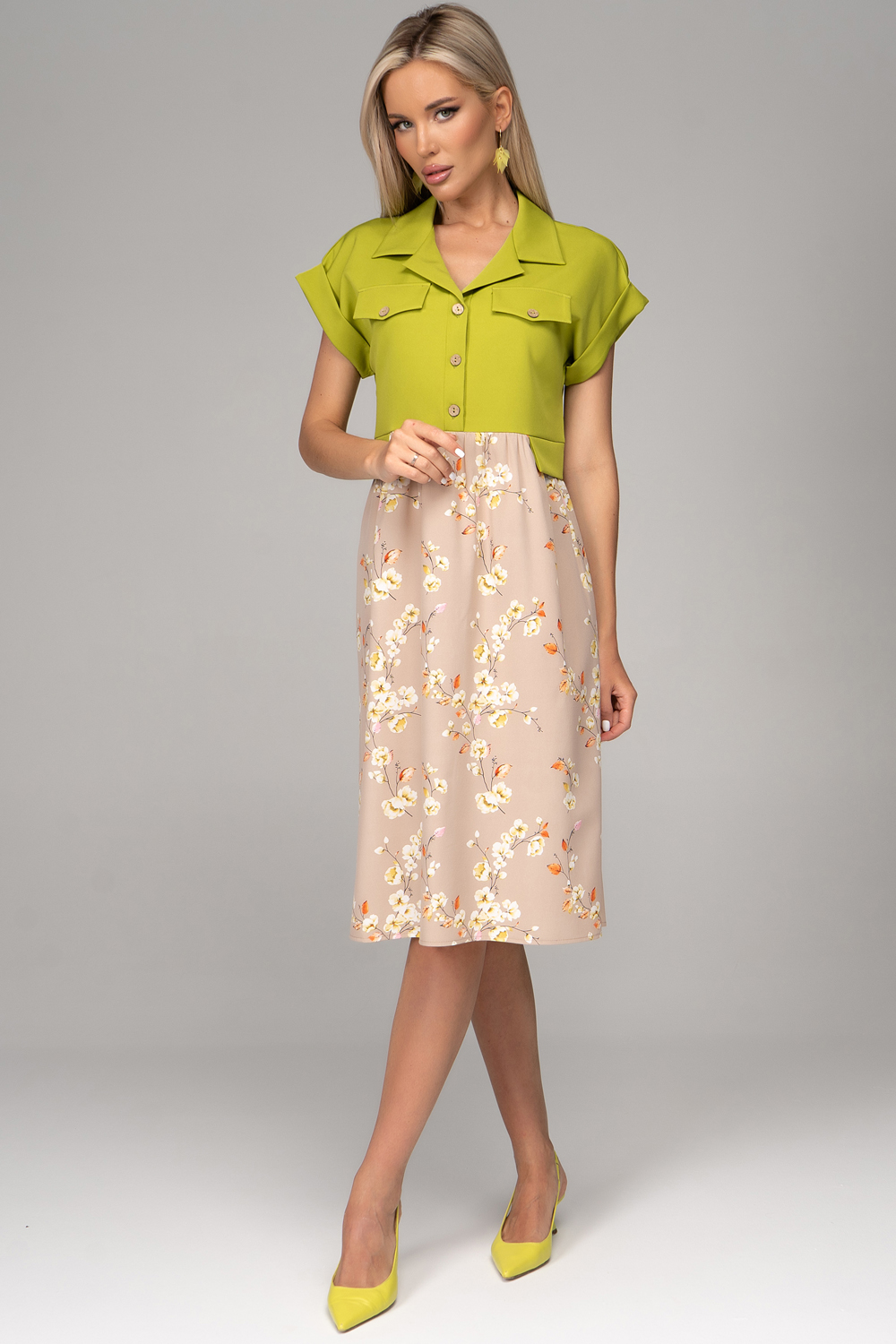 СТ. ЦЕНА 1530 руб//Платье Валери (васаби)