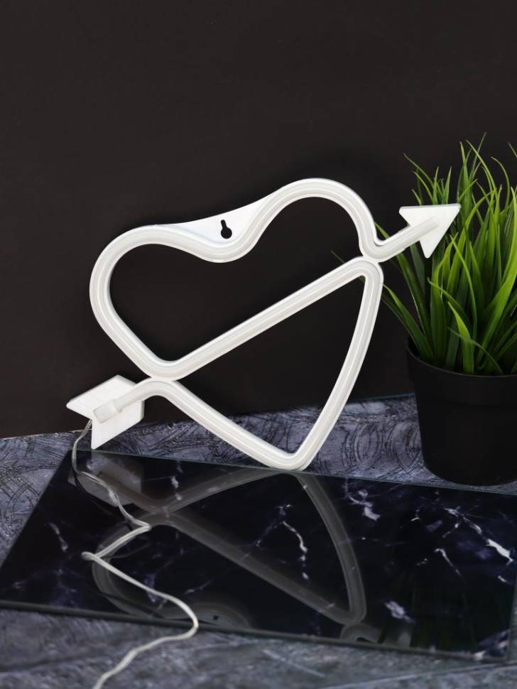 Неоновый подвесной ночник «Broken heart», USB, розовое свечение (28*18 см)