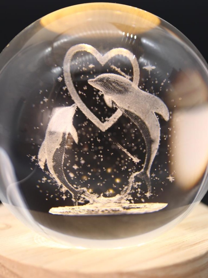 Ночник 3D iLikeGift «Dolphins» (6 см)