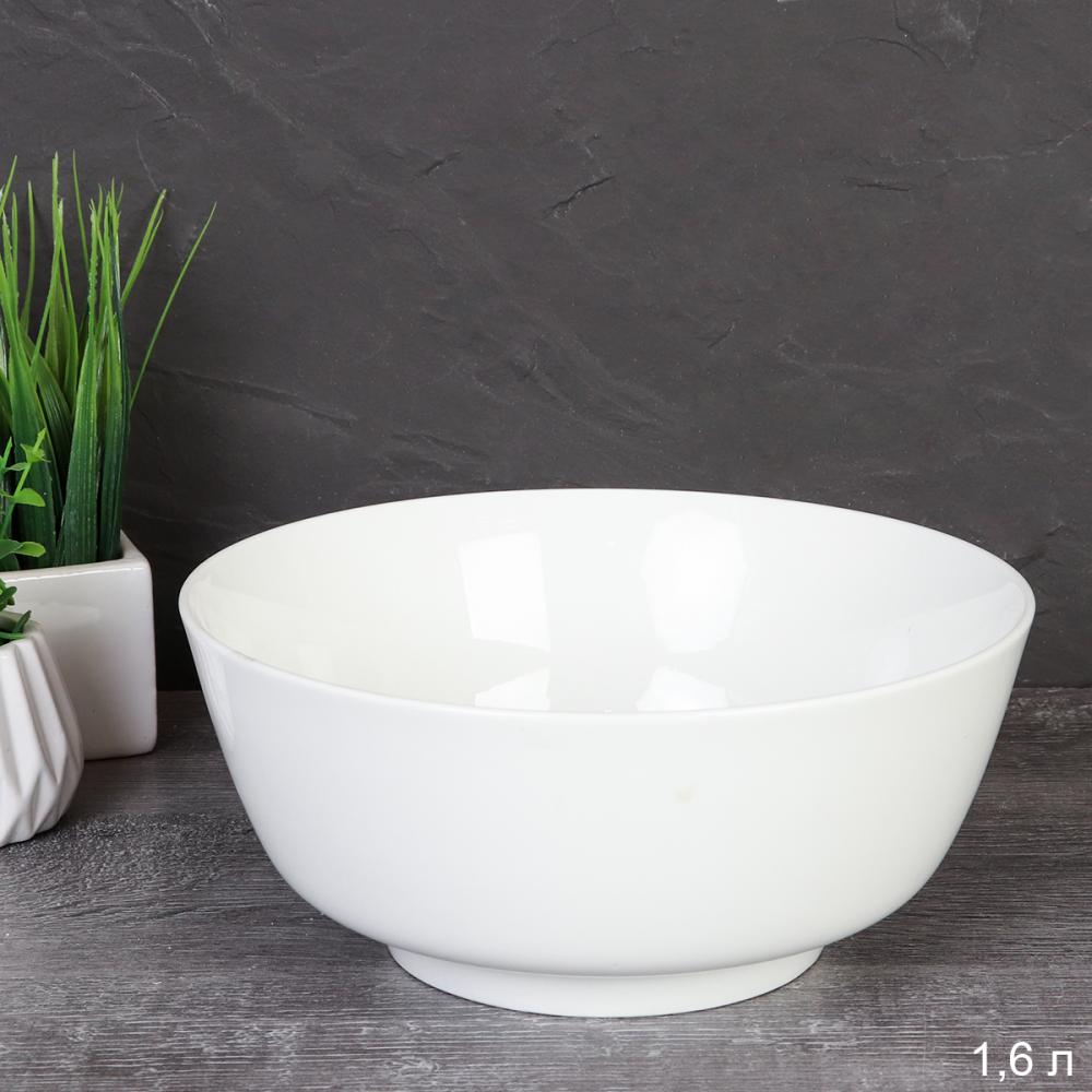 Салатник глубокий 1600 мл белый / G-112 /уп 26/ Классика