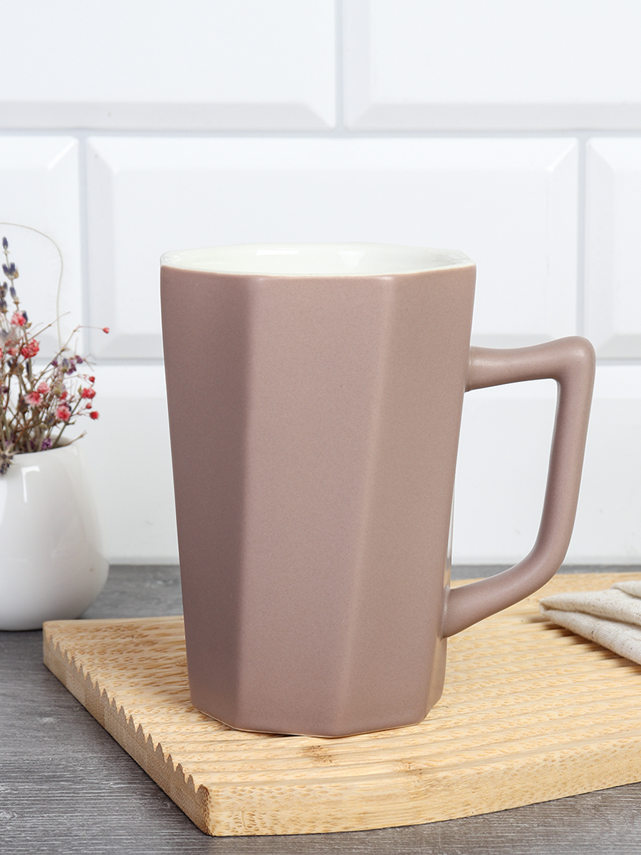 Кружка 400 мл Пастель с гранями / BL-986 /уп 40/