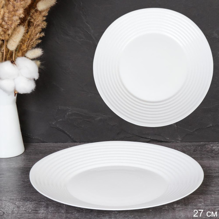 Тарелка обеденная 270 мм Риф белый FLWENP105 (WHITE) (уп 36)