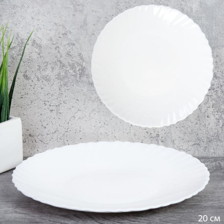 Тарелка плоская 203 мм десертная Классика белая / LHP-80 WHITE /уп 6/48/