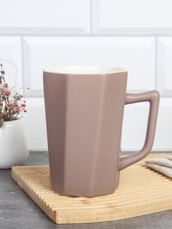 Кружка 400 мл Пастель с гранями / BL-986 /уп 40/