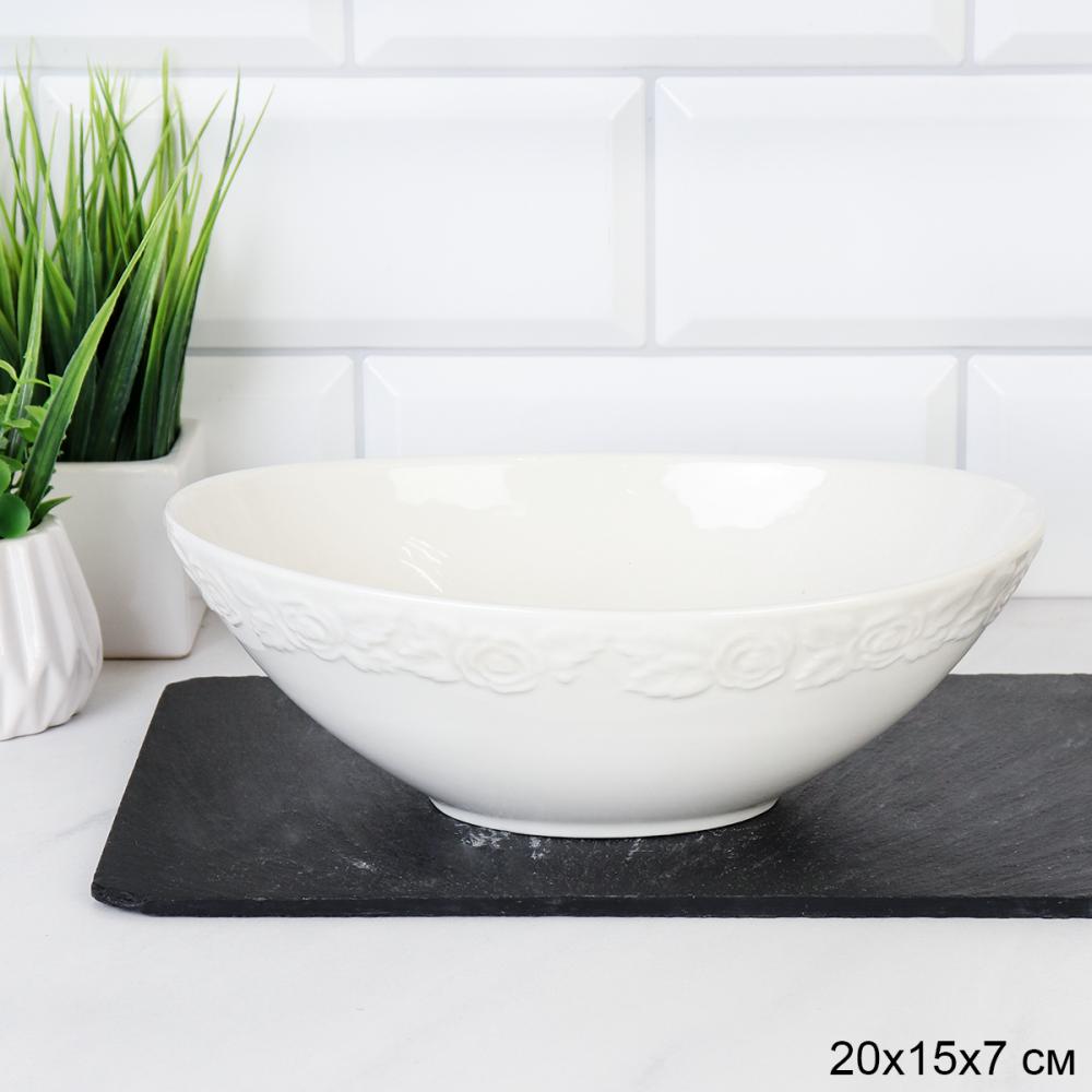 Салатник 20 см Лодочка резная / HJ-10 /уп 30/