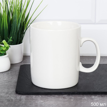 Кружка 500 мл Богатырь10,5х9 см белая / WRF-168 /уп 48/