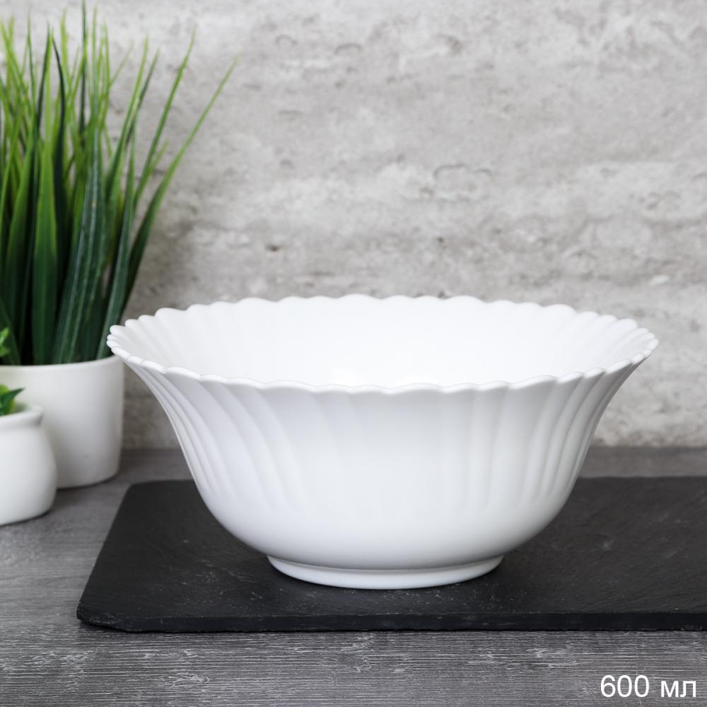 Салатник 550 мл 165 мм Тюльпан тарелка глубокая белая / FLHKW60 (WHITE) /уп 6/48/