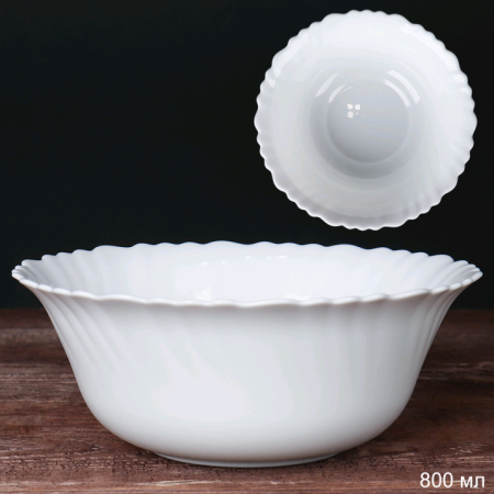 Тарелка глубокая суповая 800 мл Тюльпан Богатырь / LHW70/6 (WHITE) /уп 48/ 691083