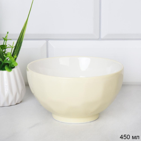 Салатник на ножке 450 мл / GR-12 /уп 32/ лимонный