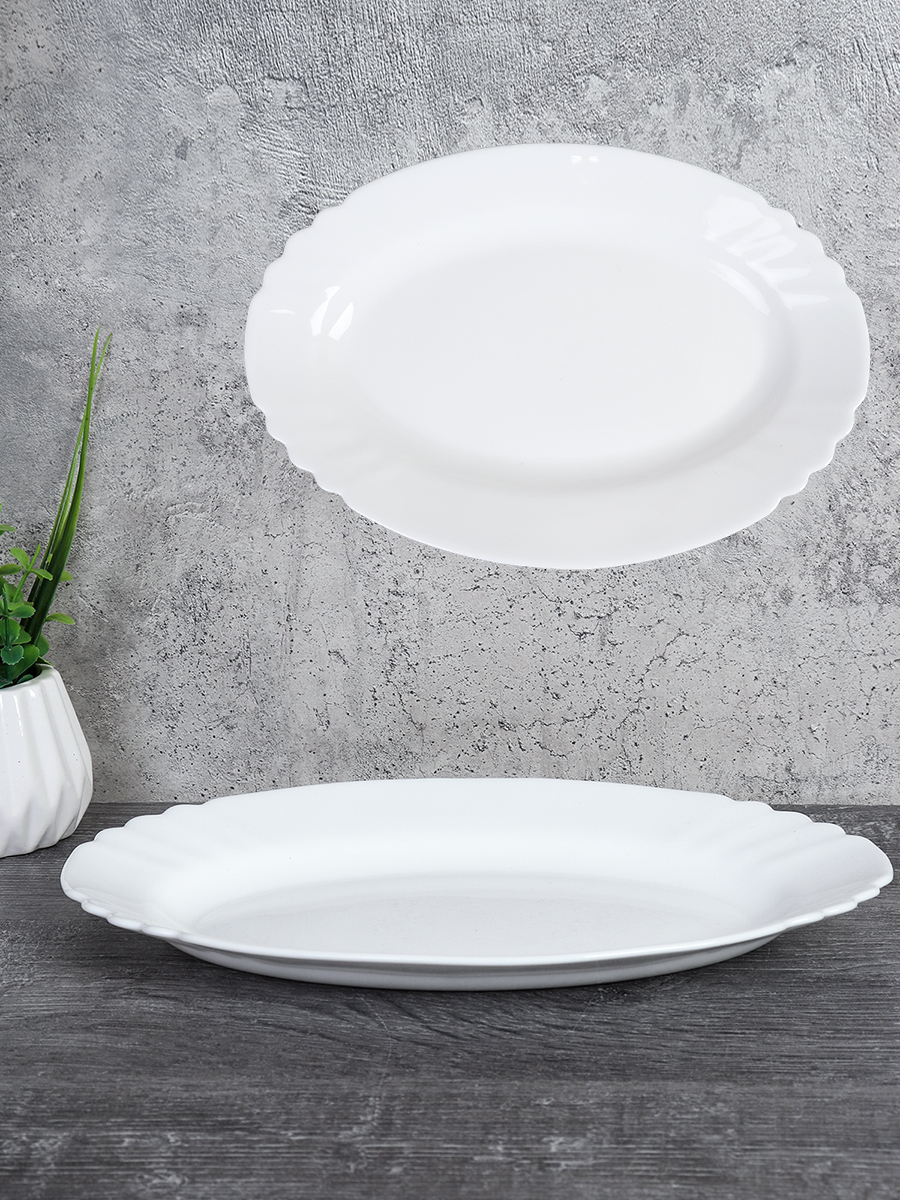 Блюдо овальное 228 мм глубокое / FLX-90 (WHITE) /уп 6/48/