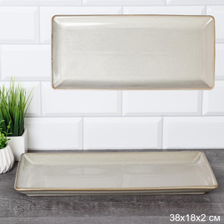 Блюдо прямоугольное 38х18 см / WE-633 /уп 17/ Керамика