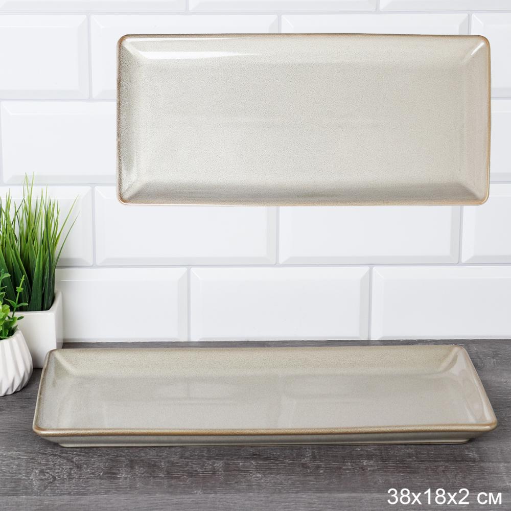 Блюдо прямоугольное 38х18 см / WE-633 /уп 17/ Керамика