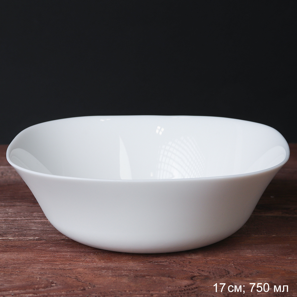 Салатник квадратный 750 мл 170 мм тарелка глубокая белый / FSW-75 white /уп 3/36/