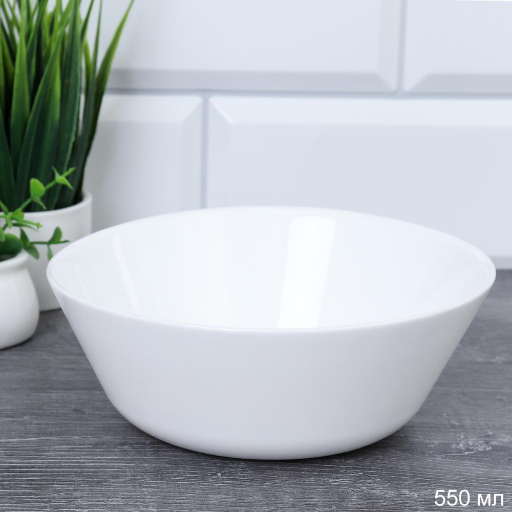Салатник 550 мл 155 мм Евро тарелка глубокая NNW60T(WHITE) /уп 48/