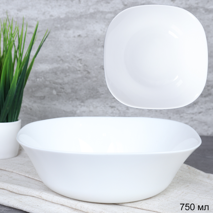 Тарелка квадратная суповая 750 мл 170 мм белая / FSW-75 (WHITE) /уп 3/36/ 704200