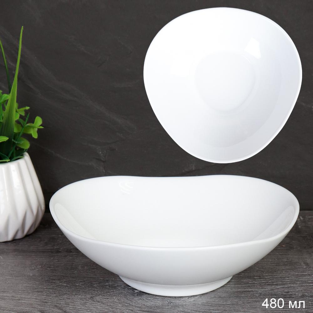 Салатник 480 мл 155 мм Капля тарелка глубокая белая LXXW60 (WHITE) (уп 6-60)