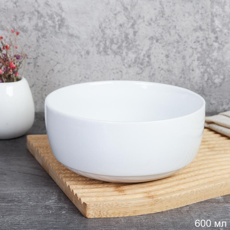 Салатник глубокий 600 мл / KU-504 /уп 36/ белый 13,5х6 см