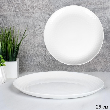 Тарелка обеденная 254 мм Рубчик белая / ZSP100 (WHITE) /уп 6/36/