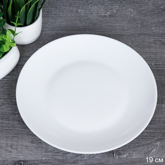 Тарелка плоская 190 мм десертная Евро Дэй белая FLYGP75 (WHITE) (уп 48)