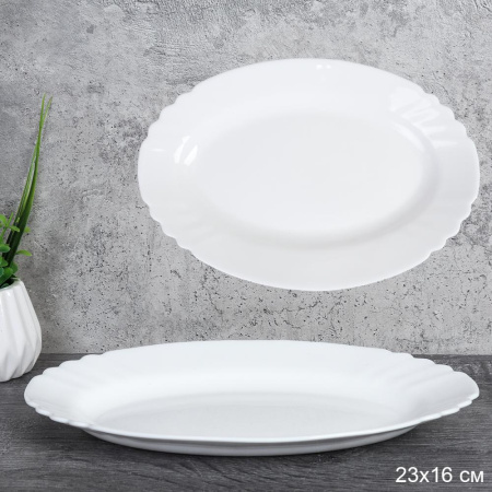 Блюдо овальное 228 мм глубокое / FLX-90 (WHITE) /уп 6/48/