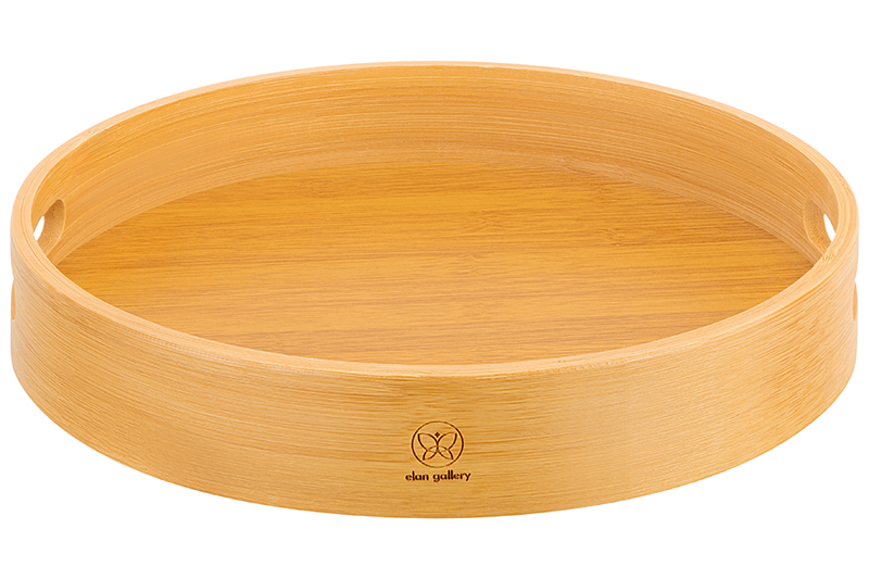 Поднос 30*30*5 см, круглый, бамбук