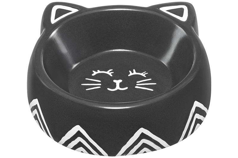 Миска для домашних питомцев 150 мл 14*13,5*4,5 см, темно-серая, керамика