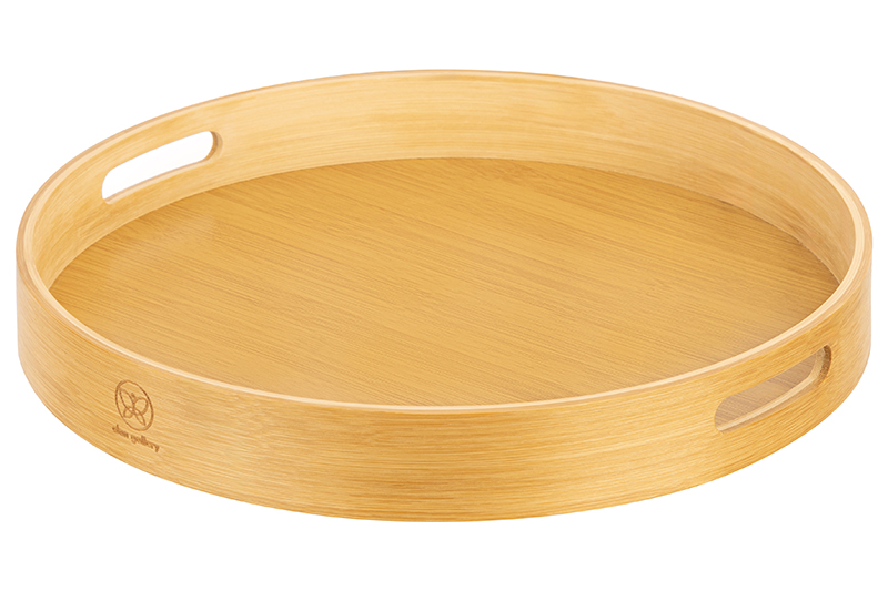 Поднос 38*38*5 см круглый, бамбук