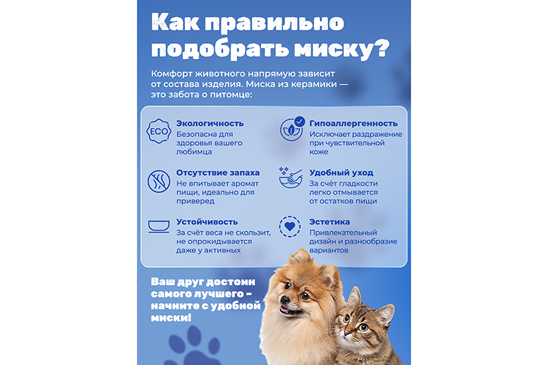 Миска для домашних питомцев 150 мл 14*13,5*4,5 см см, серая, керамика