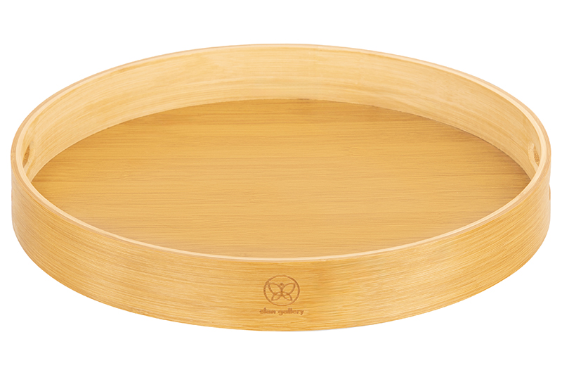 Поднос 38*38*5 см круглый, бамбук