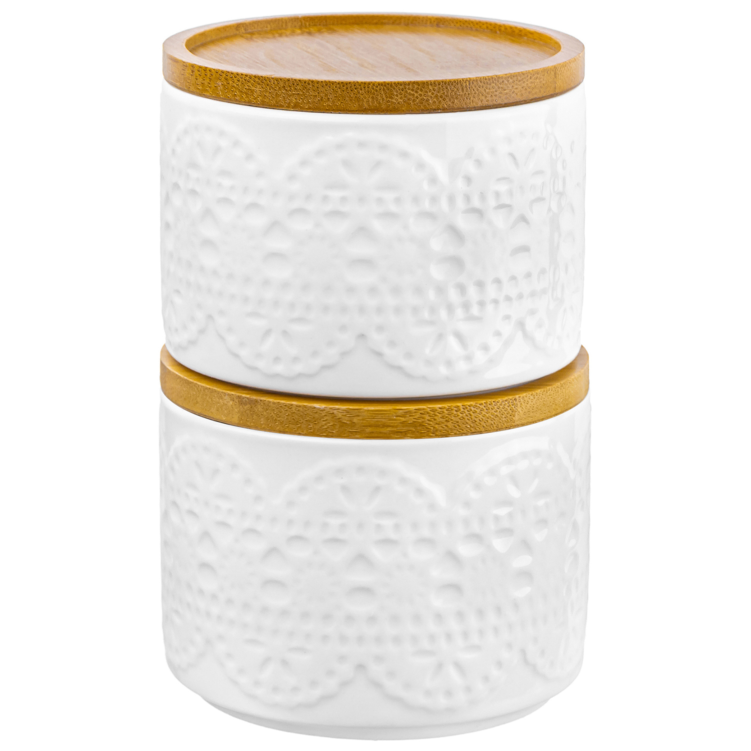 БЫЛО 583 руб! Набор 2 банок д/хранения и запекан. 250 мл 9,3*9,3*7 см