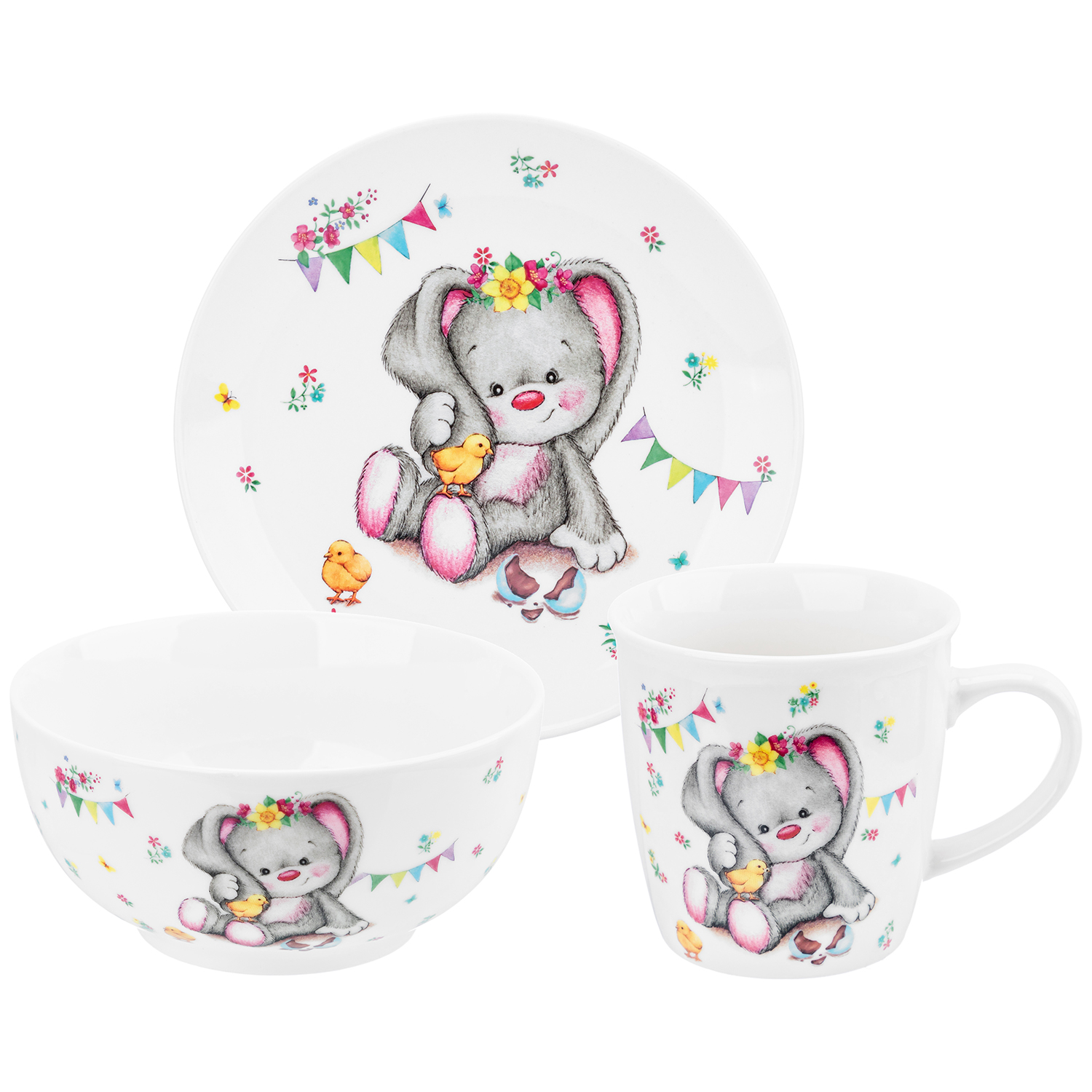 БЫЛО 1359 руб! Набор 3 пр. - кружка, салатник, тарелка