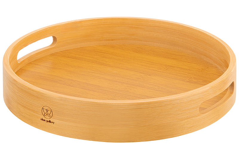 Поднос 30*30*5 см, круглый, бамбук