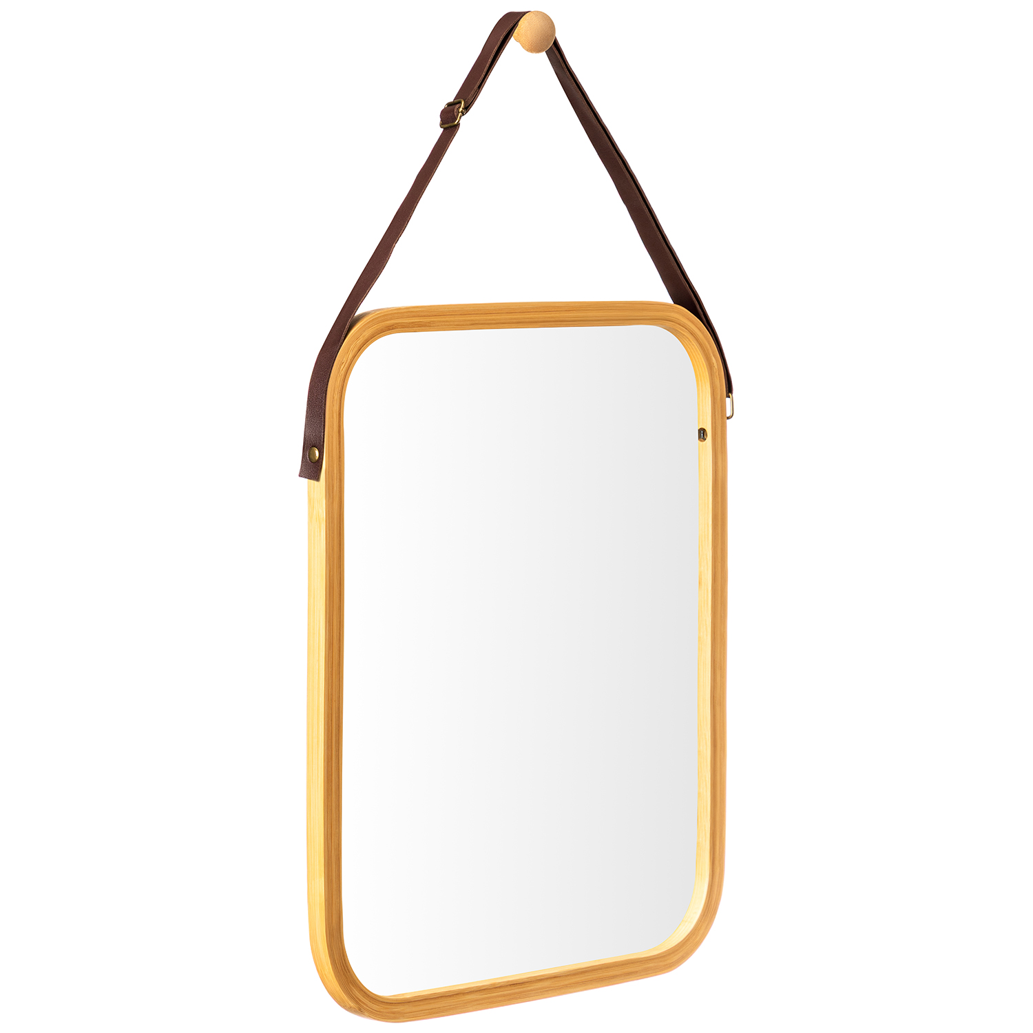 БЫЛО 1240 руб! Зеркало настенное 40,5*33*1,5 см, бамбук