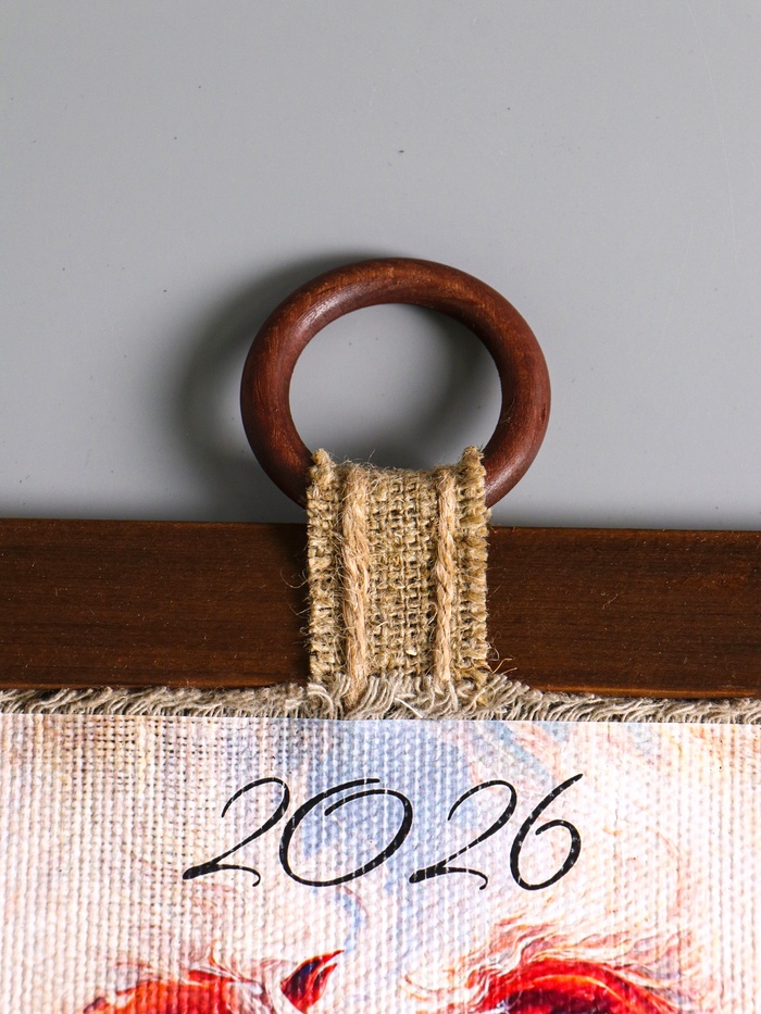 Декор настенный, панно «Календарь подвесной 2026. Любви и тепла в год лошади», 23.5×52 см