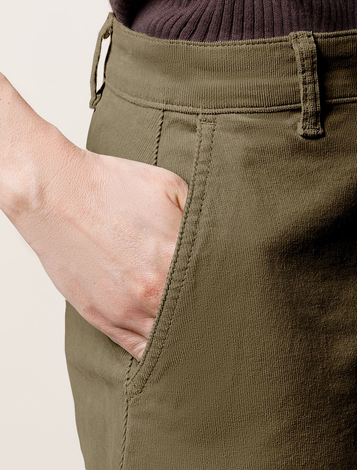 Юбка из эластичного микро-вельвета D26.200 хаки