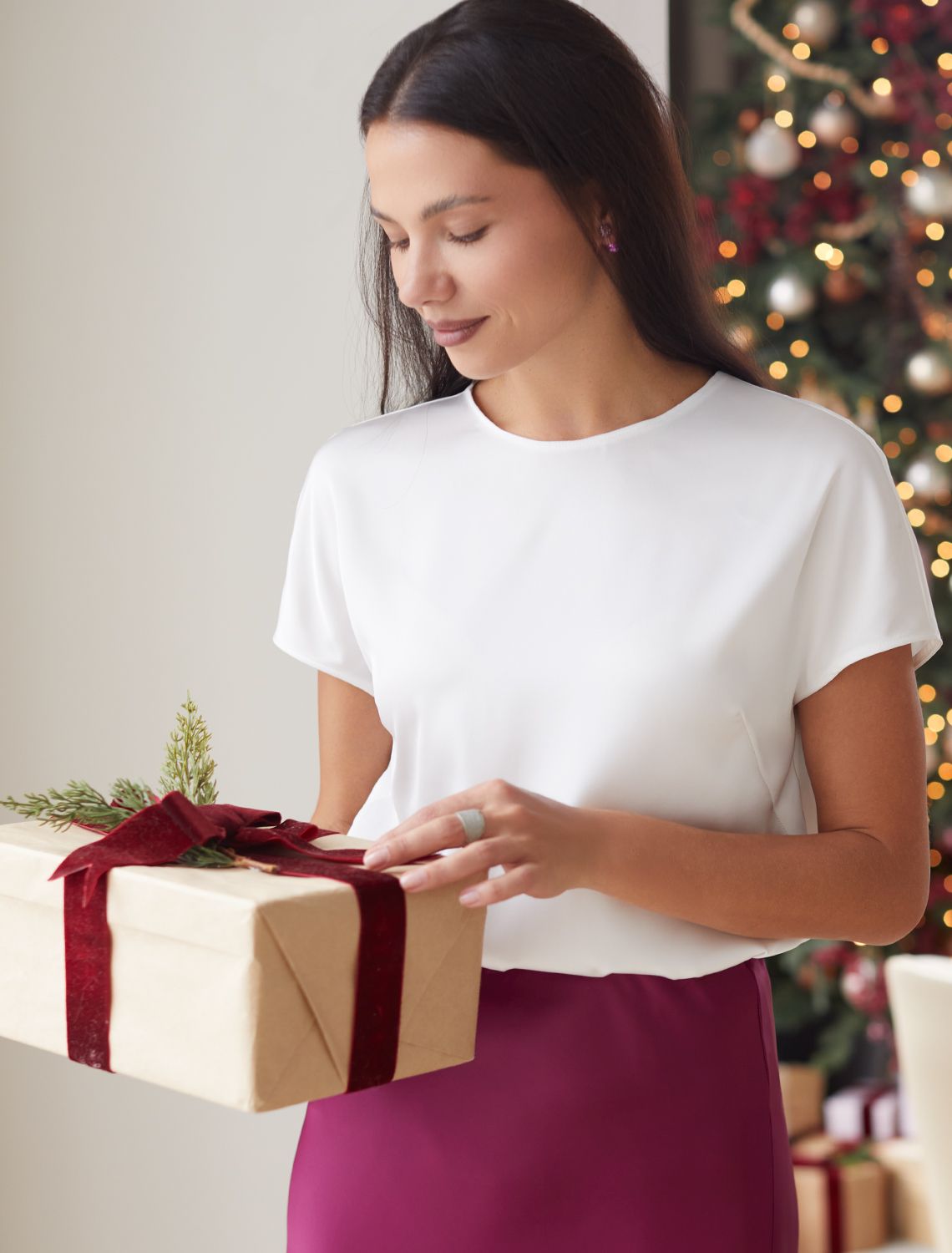 Блузка из сатина с коротким рукавом D29.276 натуральный белый