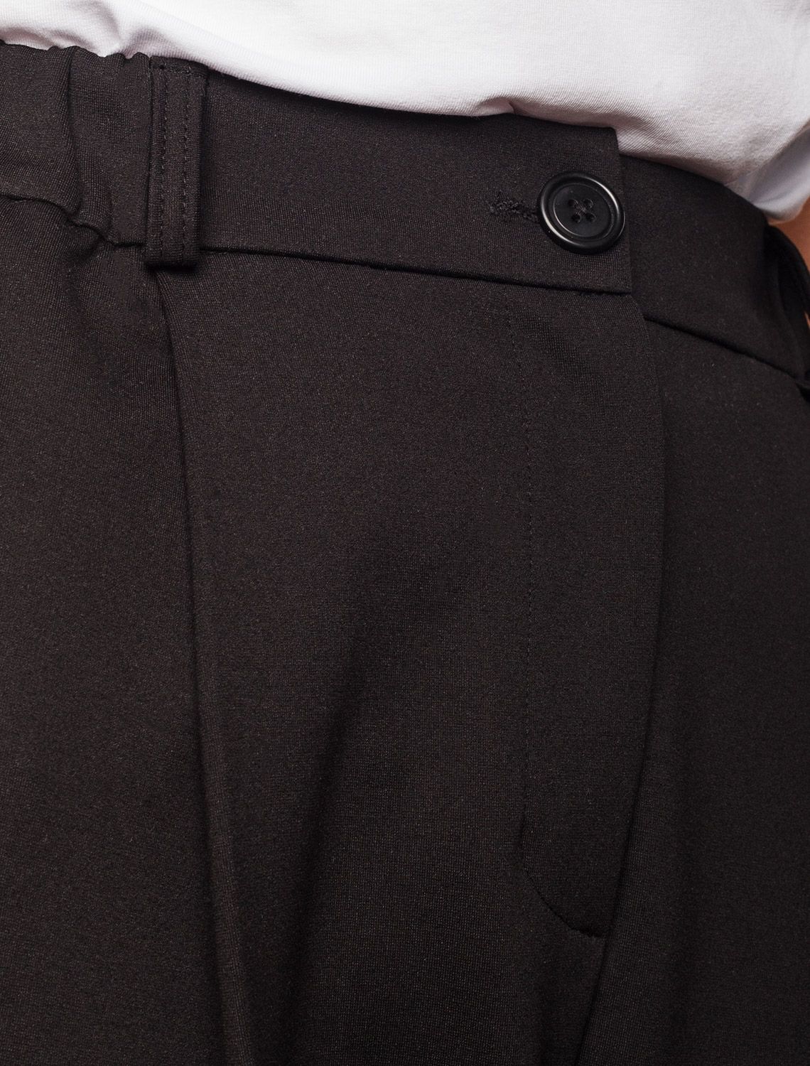 Брюки-палаццо на резинке сзади из джерси D44.148 черный