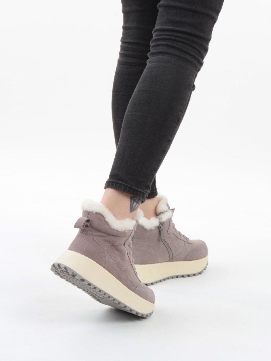 04-PAML08-3Z GRAY Ботинки зимние женские (натуральная замша, 100% шерсть, натуральный мех)