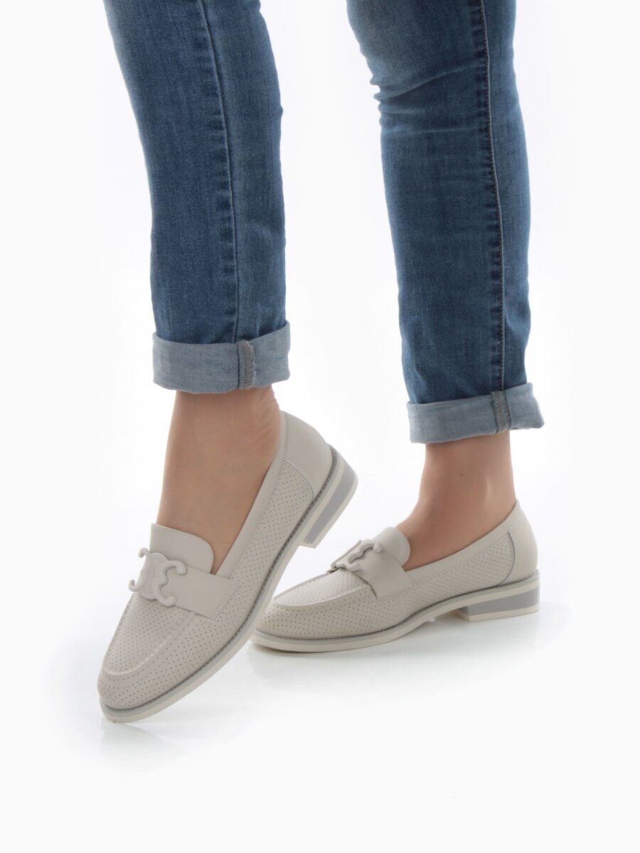 06-PDJ72-1 LT. BEIGE Туфли женские (натуральная кожа)