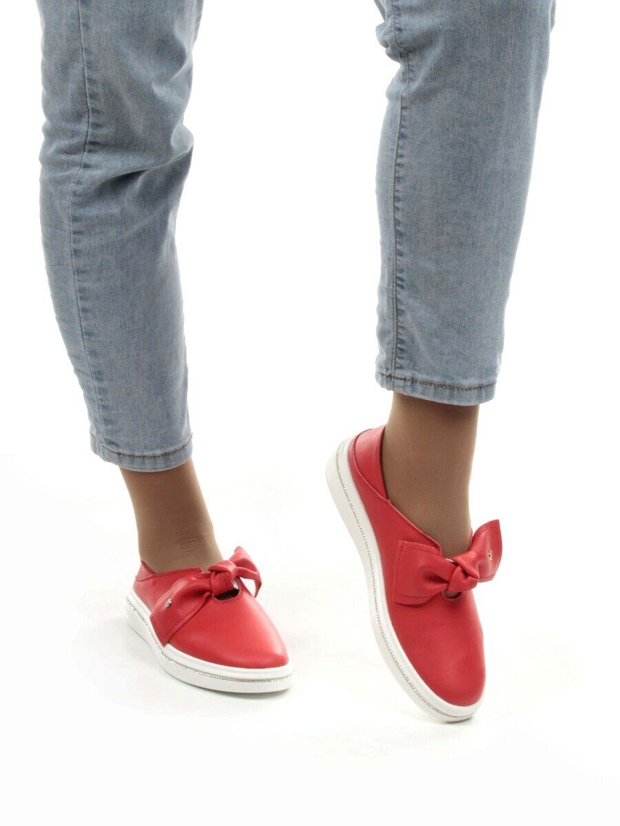 07-PDD69-5 RED Слипоны женские (натуральная кожа)