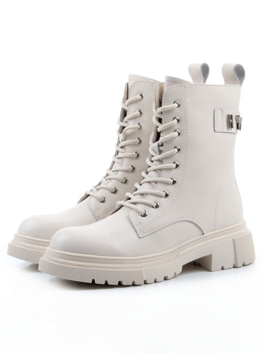 04-PAT159-2Z MILK Ботинки зимние женские (натуральная кожа, 100% шерсть)