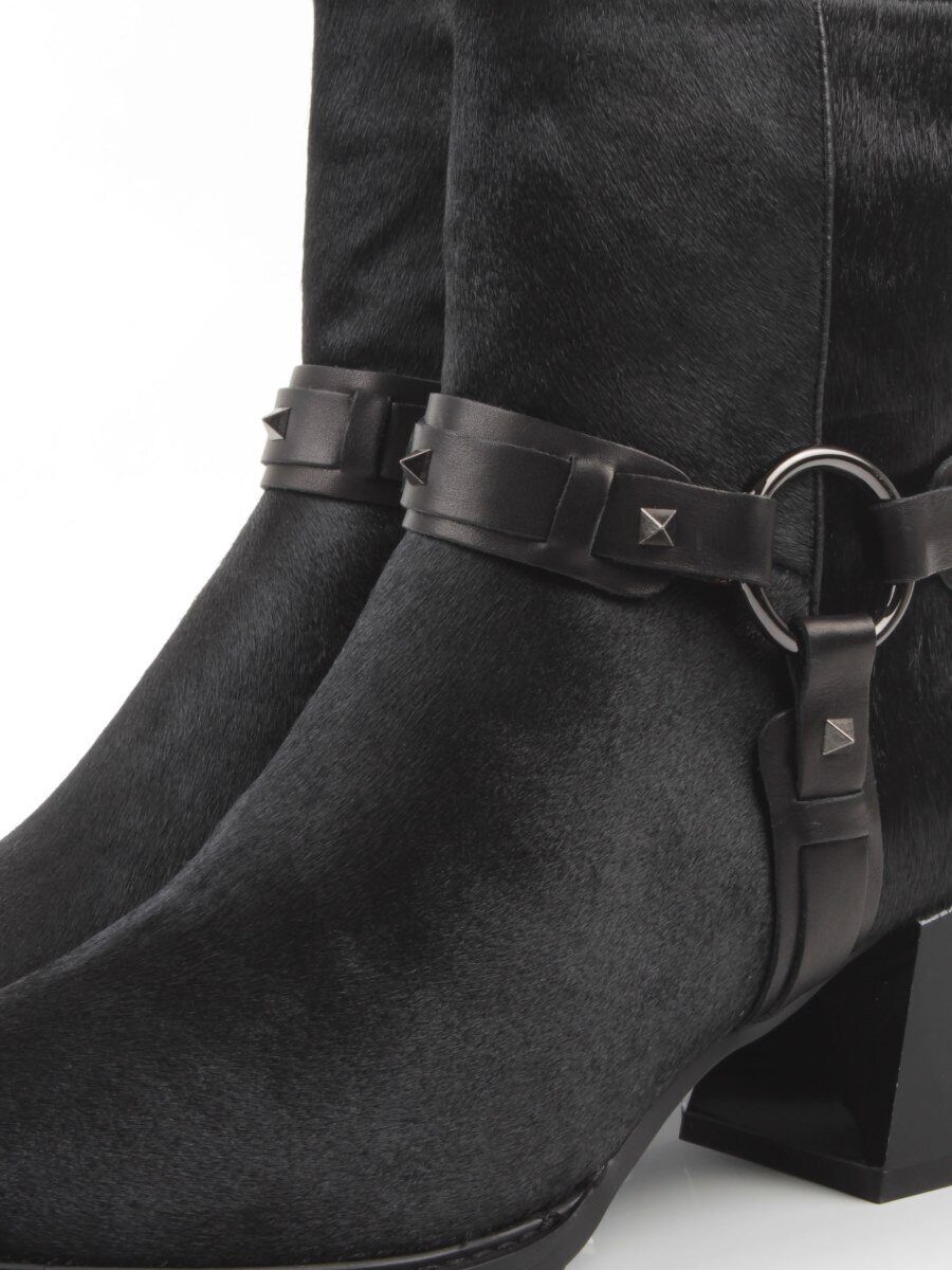 04-HJM3013 BLACK Ботинки зимние женские (натуральная кожа, натуральный мех)