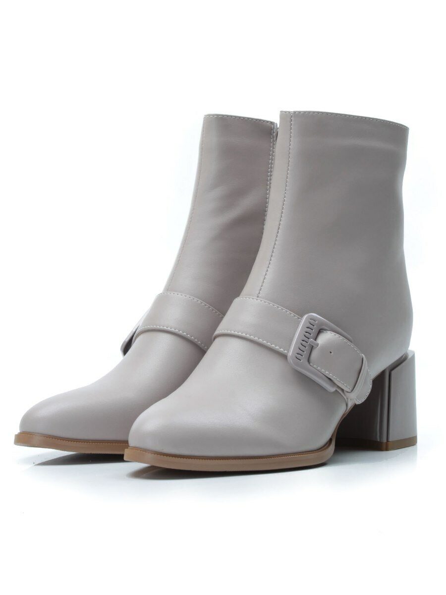 01-PCM347-3 DK. BEIGE Ботинки демисезонные женские (натуральная кожа, байка)